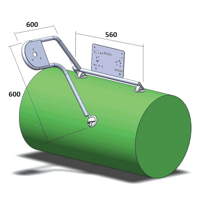 Стойка рулевая с креплением на баллон надувной лодки 25мм в Калининграде