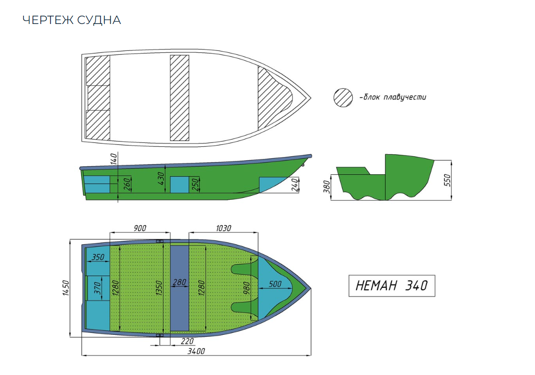 Стеклопластиковая лодка Neman-340 (тримаран) в Калининграде