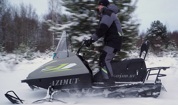 Миниснегоход Бурлак Азимут 20 л.с. , эл.запуск, реверс, тормоз гидравл, капот серый в Калининграде