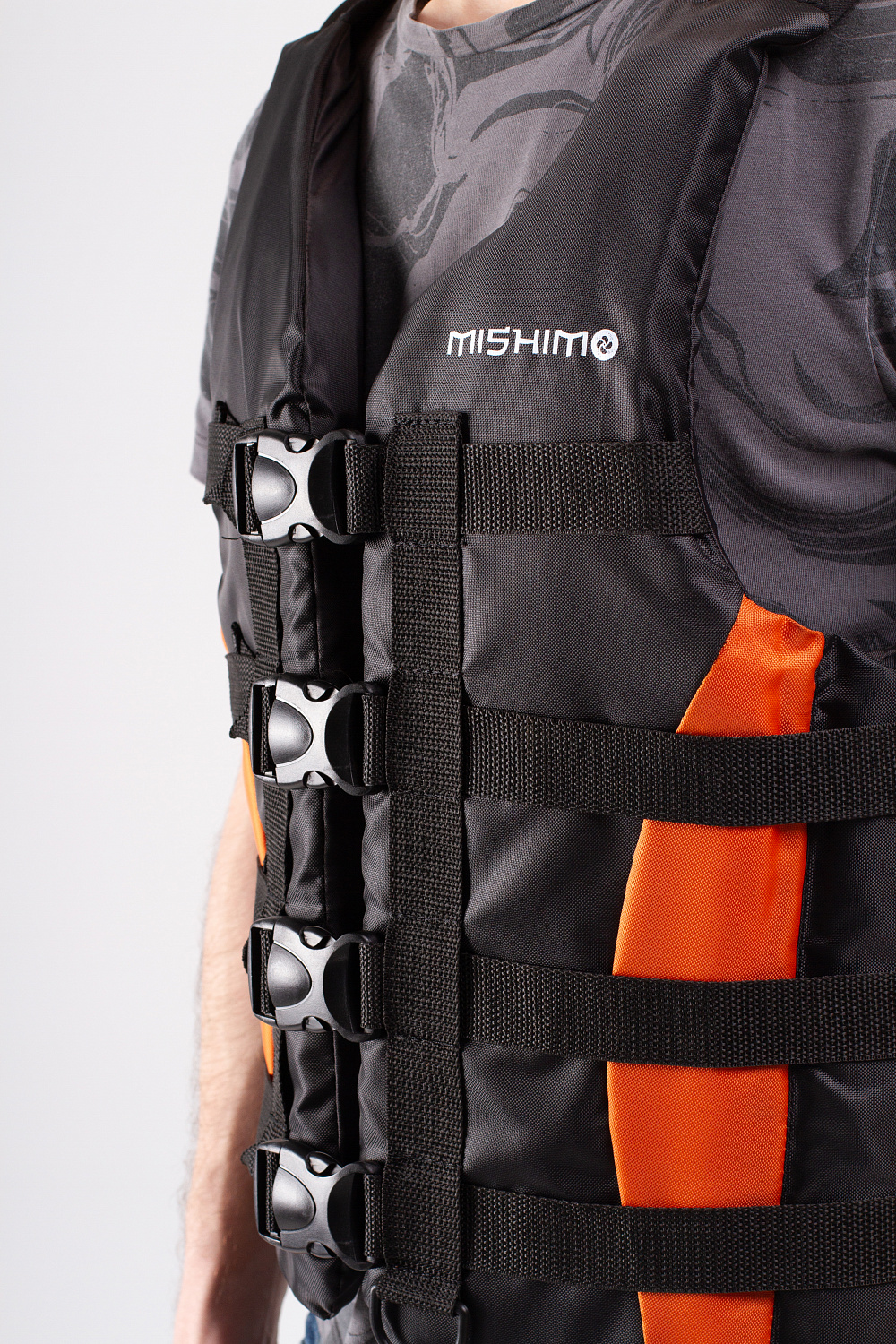 Жилет спасательный MISHIMO PRO Премиум качества Черно-оранжевый в Калининграде