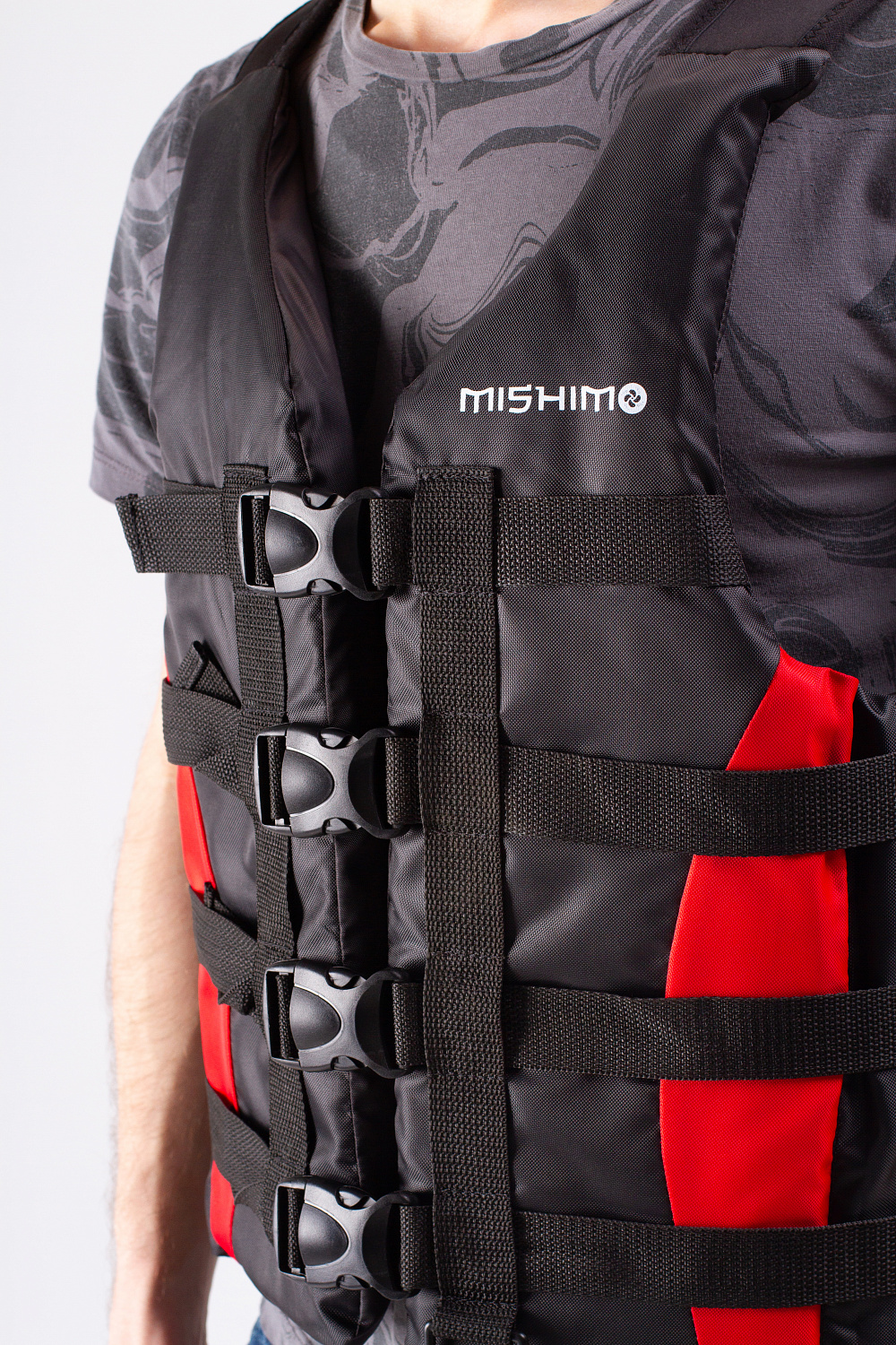 Жилет спасательный MISHIMO PRO Премиум качества Черно-красный в Калининграде
